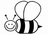 Cartoon Bee Coloring Bees Colouring Pages Bumble Clipart Library sketch template