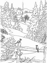 Coloring Pages Country Winter Scenes Landscape Adults Scene Fall Book Color Outdoor Dover Publications Printable Realistic Scenery Welcome Haven Creative sketch template