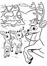 Rudolph Coloring Pages Red Reindeer Nosed Santa Printable Color Getcolorings Print sketch template