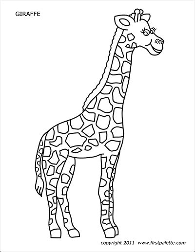 giraffe  printable templates coloring pages firstpalettecom