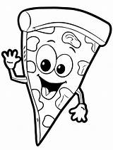 Pizza Face Coloring Kids Fun Votes sketch template