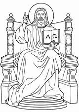 Jesus Coloring King Throne Clipart Christ Pages Catholic His Lord Kings Drawing Alpha Omega Am Mass Kids Sheets Book Colouring sketch template