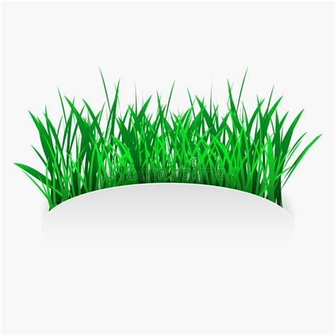green grass  cut paper style stock vector illustration  element