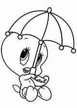 Coloring Tweety Baby Pages Looney Tunes Toons Sylvester Bird Umbrella Umberella Christmas Printable Template Halloween Color Clipartmag Drawings Getcolorings Popular sketch template