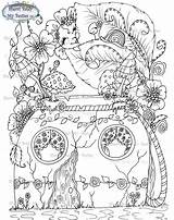 Digi Magical Stamp Instant Town Flower Baldy Sherri Tea Cup Artist House sketch template