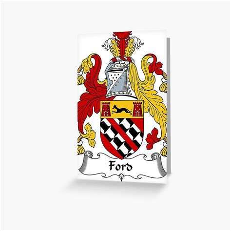 ford coat  arms ford family crest greeting card  sale  scotlandforever redbubble