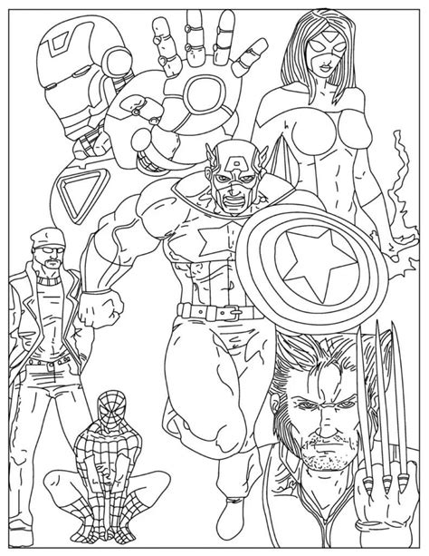 avengers printable coloring page  print  color
