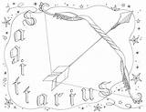 Sagittarius Coloring Zodiac sketch template