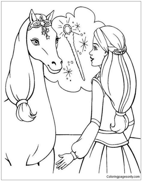 barbie horse coloring page  coloring pages