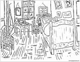 Van Bedroom Vincent Arles Gogh Pages Coloring Color Online Print sketch template