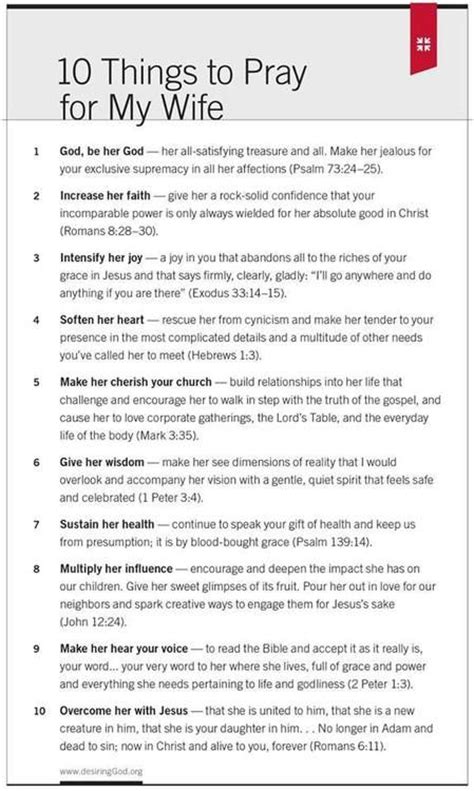 10 things to pray for my wife… marriage pinterest posts my wife and things to