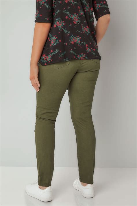 Limited Collection Khaki Distressed Skinny Jeans Plus