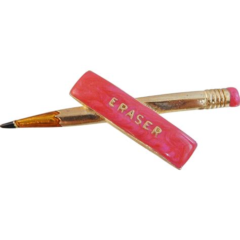 vintage pencil and eraser brooch teacher brooch pencil