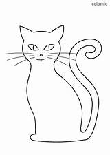 Cat Coloring Silhouette Pages Printable Cats Print Kitten Sheets sketch template