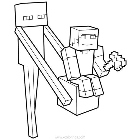 minecraft steve coloring pages  enderman xcoloringscom