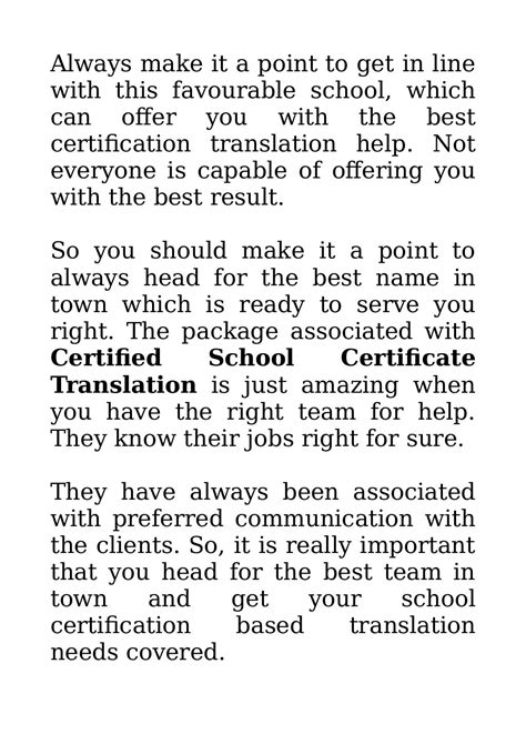 school certificate translation
