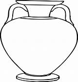 Vase Greek Template Cliparts Printable Outlines Templates Flower Clipart Pot sketch template