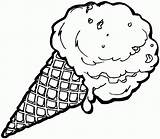 Pages Ice Cream Coloring Printable Color Cone Waffle sketch template