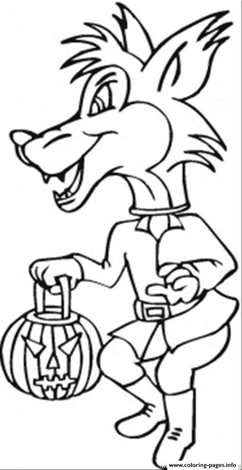 costume halloween wolf coloring page printable