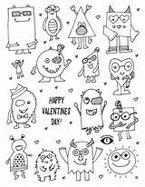 Valentines Coloring Printable Kids Pages Valentine Funny Happy Eye Crafts Wear Power Monsters Patches Choose Board Click Year Doodle sketch template