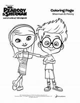 Peabody Sherman Mr Coloring Printable Colouring Pages Sheets Giveaway Ray Quotes Activity Fheinsiders Blu Dvd Wabac Take Screen Kids Choose sketch template