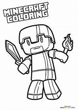 Creeper Herobrine Sword Aphmau Torch Minecart Coloringpagesonly Getcolorings sketch template