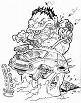 Rat Coloring Fink Pages Rod Outline Hot Asphalt Tattoo Book Cars Fiends Car Drawings Monster Rats Books Kidscoloring sketch template