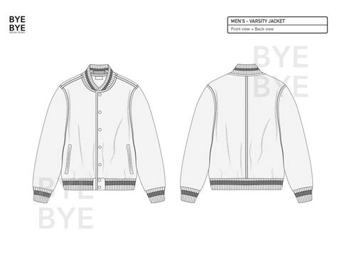 varsity jacket fashion design flat sketches   etsy jackets fashion design