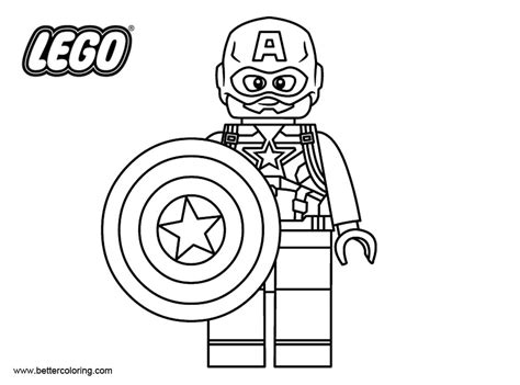 captain america  lego superhero coloring pages  printable