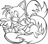 Tails Sonic Coloring Getcolorings Hedgehog sketch template