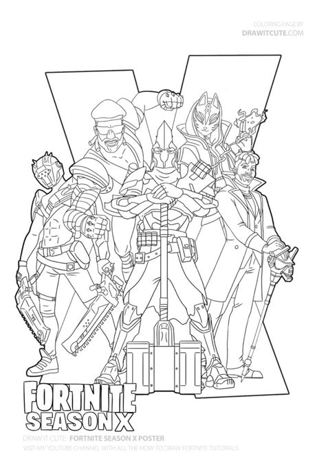 fortnite season  characters   coloring page fortnite