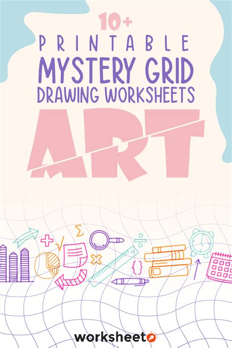 printable mystery grid drawing worksheets art