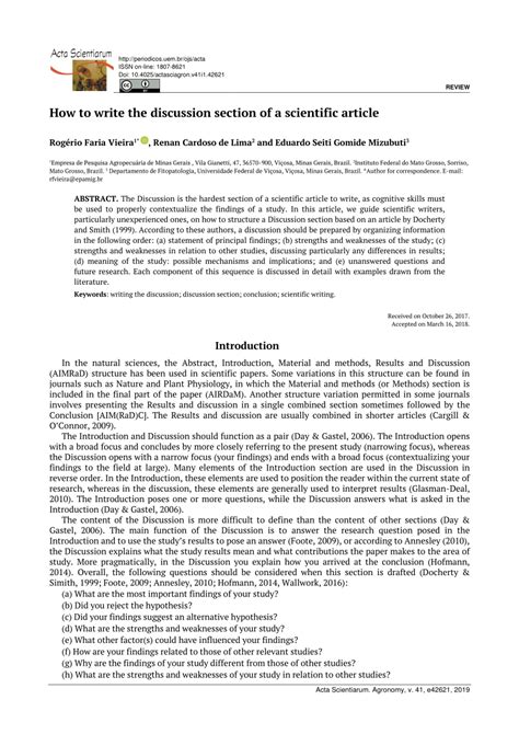 write  discussion section   scientific article