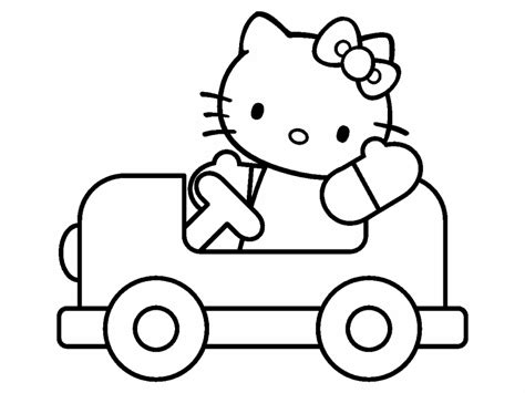 kitty   car coloring page coloring pages