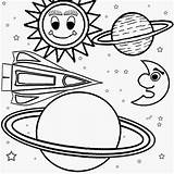 Coloring Solar System Pages Space Kids Printable Color Planets Children Planet Print Outer Galaxy Ship Easy Sun Drawing Cartoon Printables sketch template