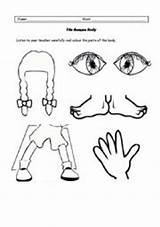 Body Parts Activity Listening Colour Worksheets sketch template