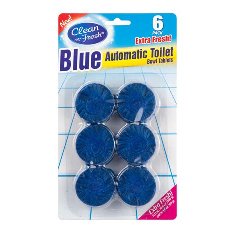 6pk blue automatic toilet bowl cleaner tablets ocean star