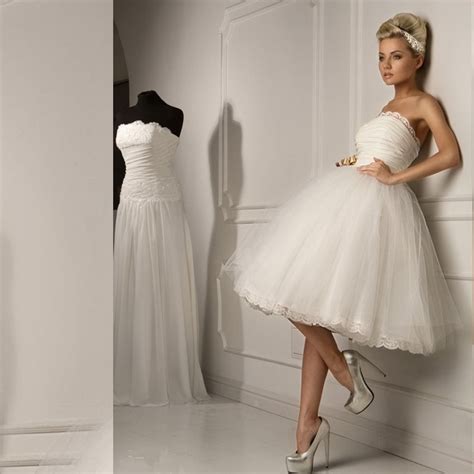 knee length short ball gown 2016 new sexy strapless white lace tulle