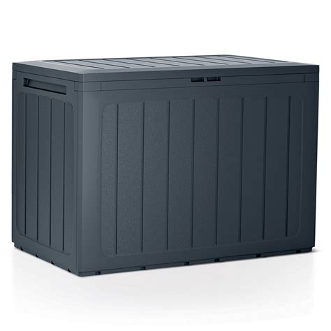 grey large outdoor storage box garden patio plastic chest lid container  xxx hot girl