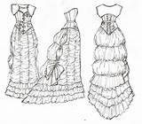 Victorian Sketch Dresses Wedding Dress Gowns Style Original Amazing sketch template
