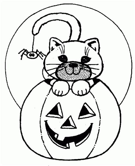 halloween spooky  cat coloring page halloween coloring pages