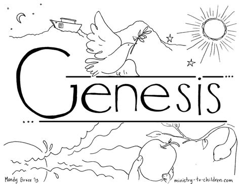 book  genesis coloring page  children
