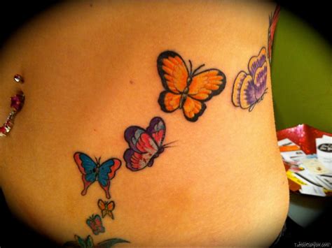Colorful Butterfly Belly Tattoo Design Tattoos Designs