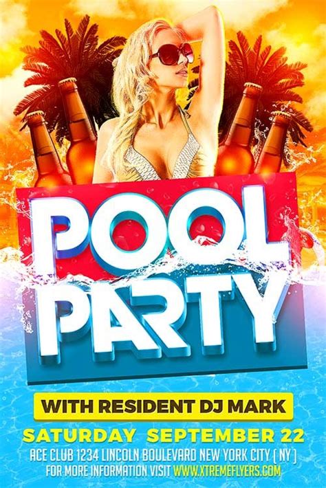 summer pool party psd flyer template xtremeflyers