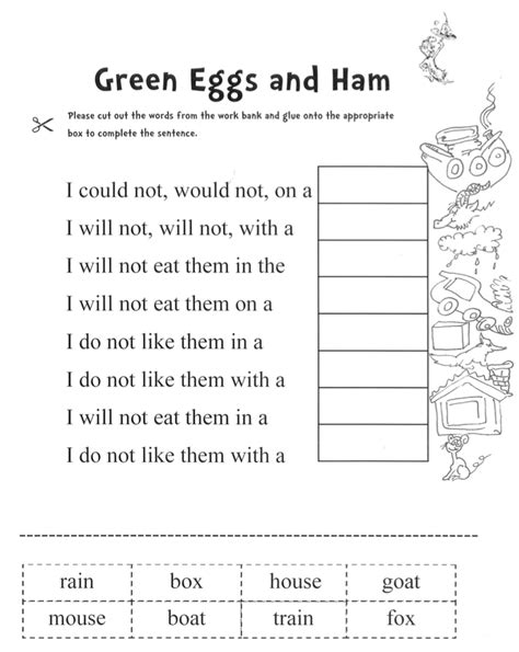 dr printable seuss green eggs  ham activities dr seuss activities