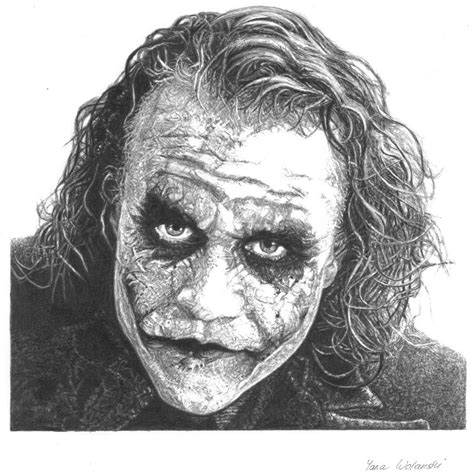 joker pencil portrait joker heathledger batman thedarkknight