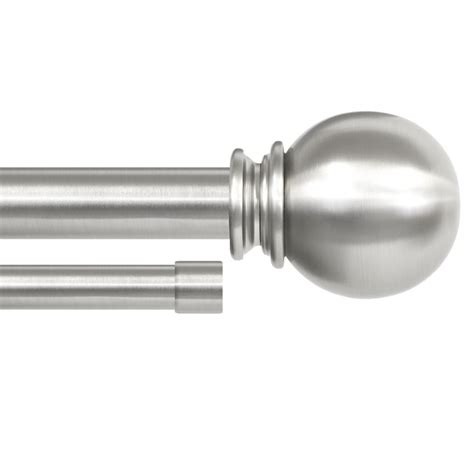 lumino      plated brushed nickel steel double curtain rod