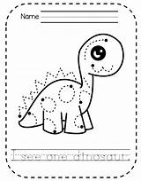 Dinosaur Tracing Prewriting Literacy sketch template