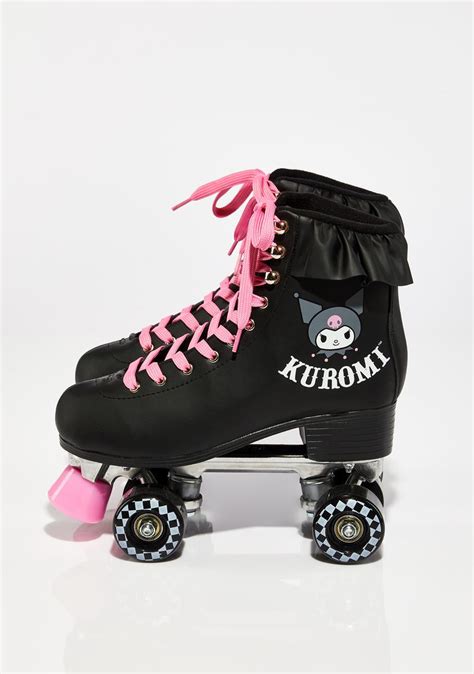 Dolls Kill X Hello Kitty Kuromi Roller Skates Black Pink