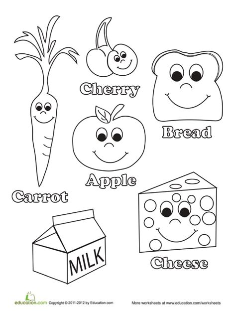 healthy food coloring page